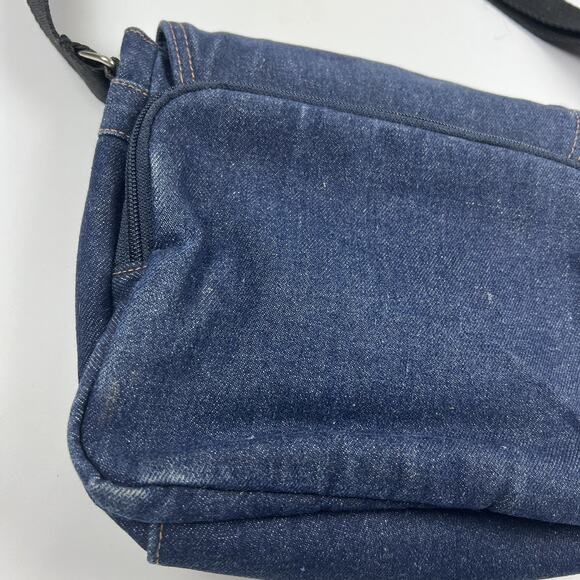 LEI Jeans Denim Crossbody Bag Blue American Flag Smiley Love Patches Y2K - Picture 12 of 14